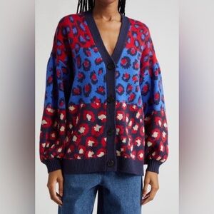 FARM RIO Leopard Print Button-Up Cardigan Sweater